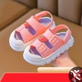 thumbnail image 4 of Unisex Kids Summer Slide Sandals Baby Comfort Anti-Slip Open Toe Adjustable Walking Beach Shower Shoes for Boys Girls Pink 12 M(30), 4 of 6