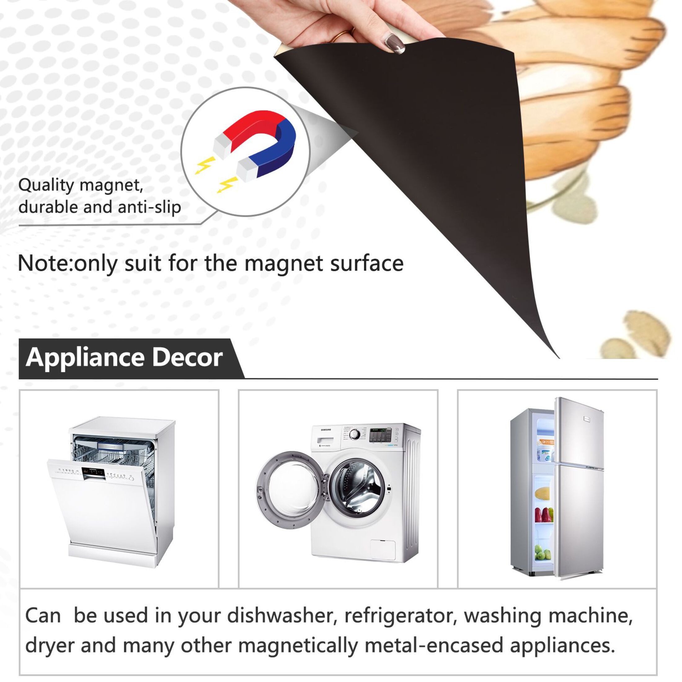 Dishwasher Magnetic Sticker 23x26 Inch Refrigerator Magnetic Sticker Washing Machine Magnetic Sticker Kitchen Panel Magnetic Sticker Home Decor Cute Little Brown Lion