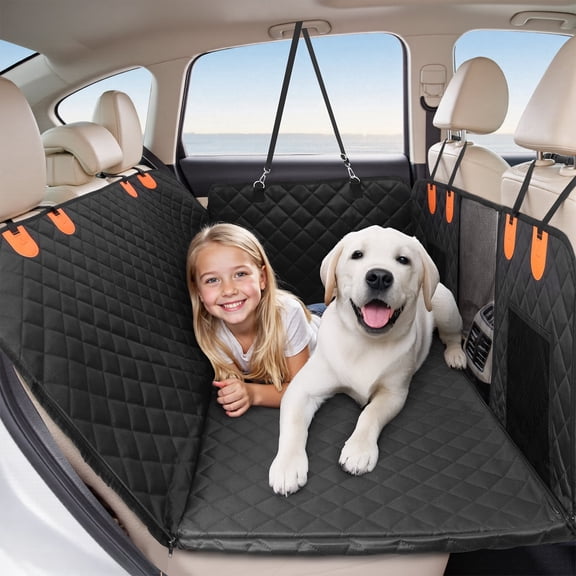 Waterproof Dog Back Seat Cover – Reinforced Hard Bottom Hammock With Storage, Scratch-resistant, Universal Fit For Cars & Suvs