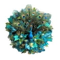 thumbnail image 2 of 17 Inch Peacock Wreath Handcraft Wreath For Front Door Peacock Blooms Wreath Window Wall Hanging Outdoor Garden Holiday Wedding Party Home Decorations, 2 of 11