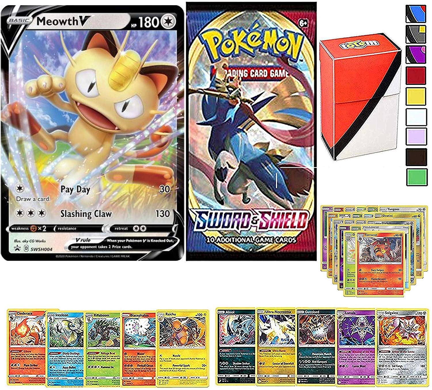 Amazing Fan Gift Pokemon Cards Mixed Lots Holo foil PLUS DECK BOX 100 