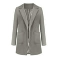 thumbnail image 5 of Solid Color Blazer Jacket for Women Casual Long Sleeve Open Front Suit Jackets Work Office Outfits with Pockets Silver 2XL, 5 of 8