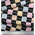 thumbnail image 3 of Soimoi Black Rayon Fabric Text & Cat Animal Print Fabric by the Yard 42 Inch Wide, 3 of 3