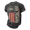 thumbnail image 3 of USA 250th Anniversary Shirt Mens 4th of July T Shirts Short Sleeve Crew Neck Tee Independence Days Top Dark Gray XXXL, 3 of 7