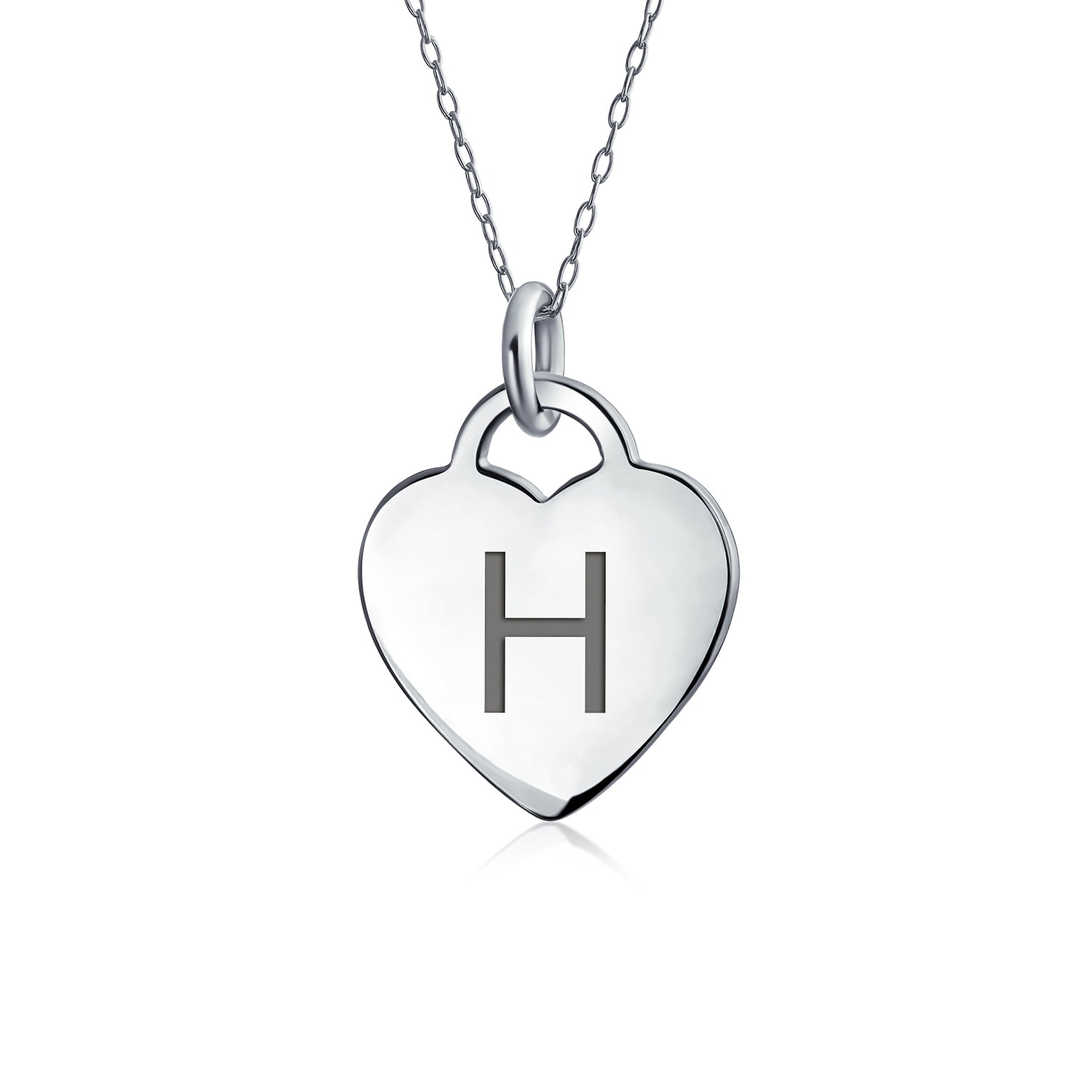 Wholesale 925 Sterling Sliver Filled Letter H Personalised Pendant Chain Necklac