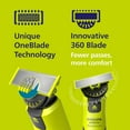 thumbnail image 2 of Bundle of Philips Norelco OneBlade 360 Face & Body Hybrid Electric Trimmer and Shaver, QP2834/70 + Philips Norelco Genuine OneBlade 360 Blade Replacement Blades, 2 Count, QP420/80, 2 of 5
