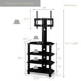 thumbnail image 3 of Floor TV Stand for 55 inch TV, LCD/Plasma TV bracket with Angle and height adjustable 4-Tier tempered glass metal frame, Multiple Media Devices Panel TV and Curved TV, 3 of 7