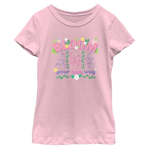 Girls Marvel Groot Bloom Your Own Way T Shirt