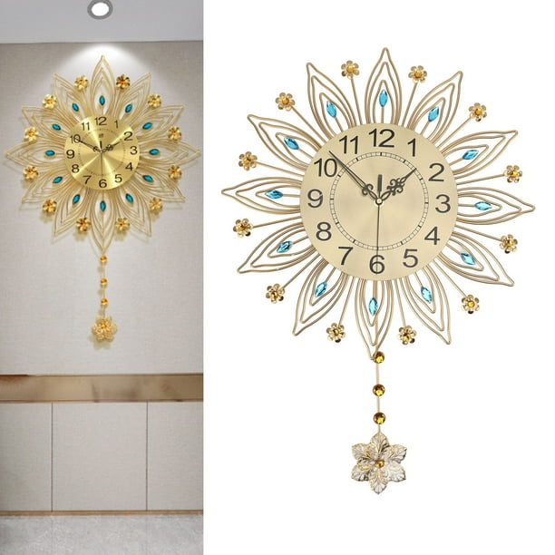 Reloj De Pared Decorativo, Reloj De Pared Moderno A Prueba De Herrumbre De 16,93 Pulgadas, Diámetro De Esfera De 8,27 Pulgadas, Resistente Con Decoración De Péndulo Para Cocina