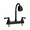 Matte Black, variant on RV Kitchen Faucet,RV Camper Faucet Non-Metallic with 2 Handles Flexible Spout 360 Swivel 2-Function Sprayer for Campers,Trailers,Motorhomes,Fits 2-hole/3-hole 8-inch sinks,Chrome