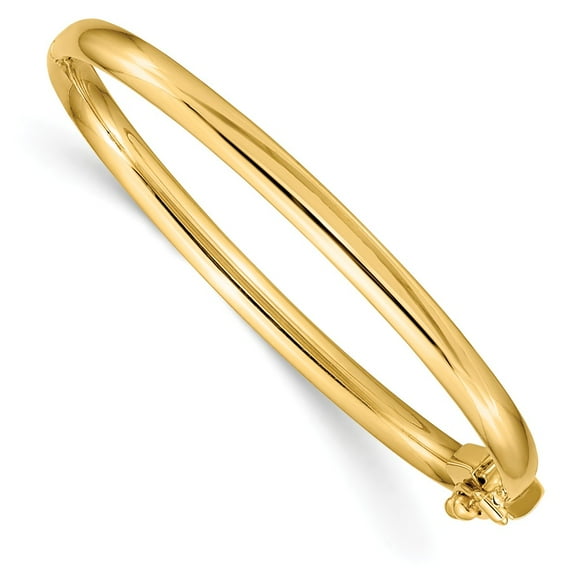 14K Yellow Gold bracelet Bangle 3.75 mm Polished 3.75mm Hinged Safety Clasp Baby