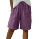 thumbnail image 1 of Pantalones Cortos Casuales de Color Sólido Capri, Mezcla Cómoda de Poliéster para el Hogar Y el Uso Diario, 1 of 9