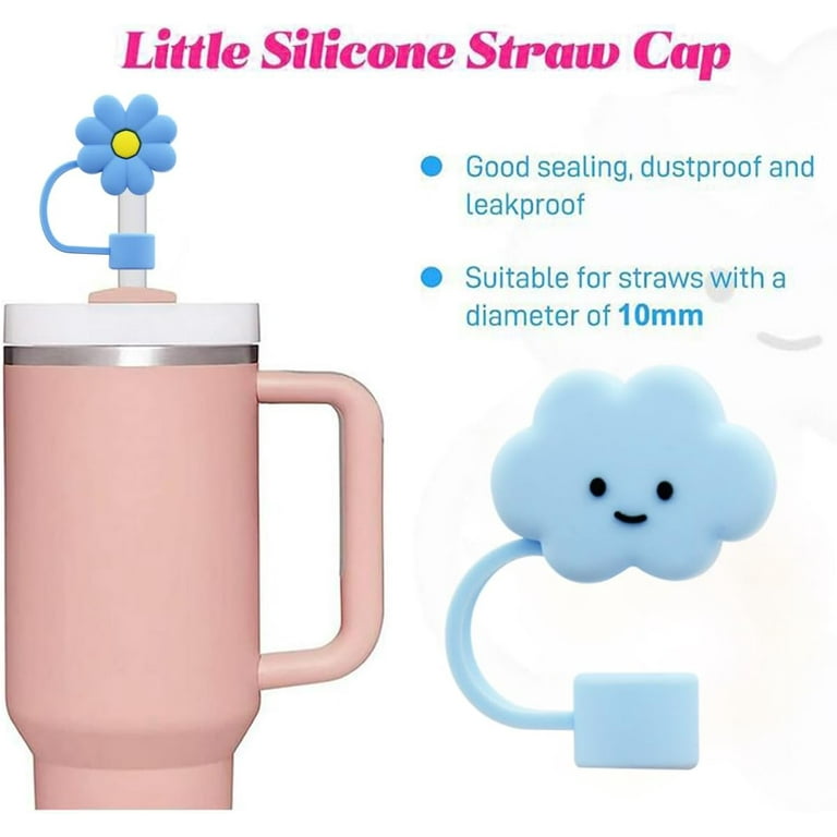 SQUISHMALLOW Cartoon Straw Covers Cap Toppers Compatible with Stanley 30&40  oz Tumbler Cups,Reusable Cute Silicone Straw Tips Lids Protectors for 0.4