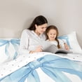 thumbnail image 4 of Erosebridal Blue Bowknot Bedding Comforter Set for Girls, Monogrammed I Queen Bedding Sets, Reversible 7pcs, 4 of 6