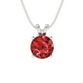 thumbnail image 2 of 1.0 ct Brilliant Round Cut Solitaire Natural Garnet 18K White Solid Gold Everyday Affordable Designer Necklace Pendant with 16" Chain, 2 of 7