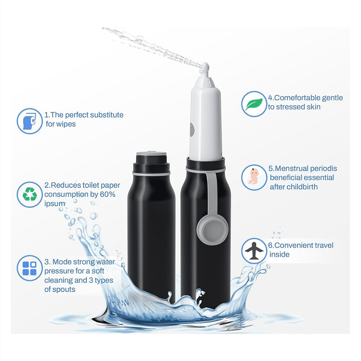 1 x Portable Bidet-Black&Gray