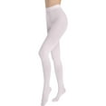 thumbnail image 3 of Women Candy Color Tights, High Elasticity Opaque Pantyhose for Ladies, Soft Stretchy Microfiber Footed Leggings, Fashionable Colorful Hosiery, White, One Size, 3 of 4