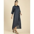 thumbnail image 2 of Moomaya Womens Button Down Midi Dress, Collared Neck, Quarter Sleeves Dress, 2 of 8
