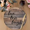 thumbnail image 3 of Vintage Boho Round 15 Inch Placemats Set of 6, Farmhouse Retro Shabby Brown Wooden Grain HeatResistant Non Slip Place Mats for Dining Table, Wipeable Braided Kitchen Table Mats for Housewarming, 3 of 9