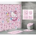 thumbnail image 1 of Rideau de Douche Kawaii Hello Kitty Ensemble Quatre Pièces Kit Anime Sanrio Impression Rideau de Douche Tapis Coussinet en U Imperméable Neuf LS, 1 of 7