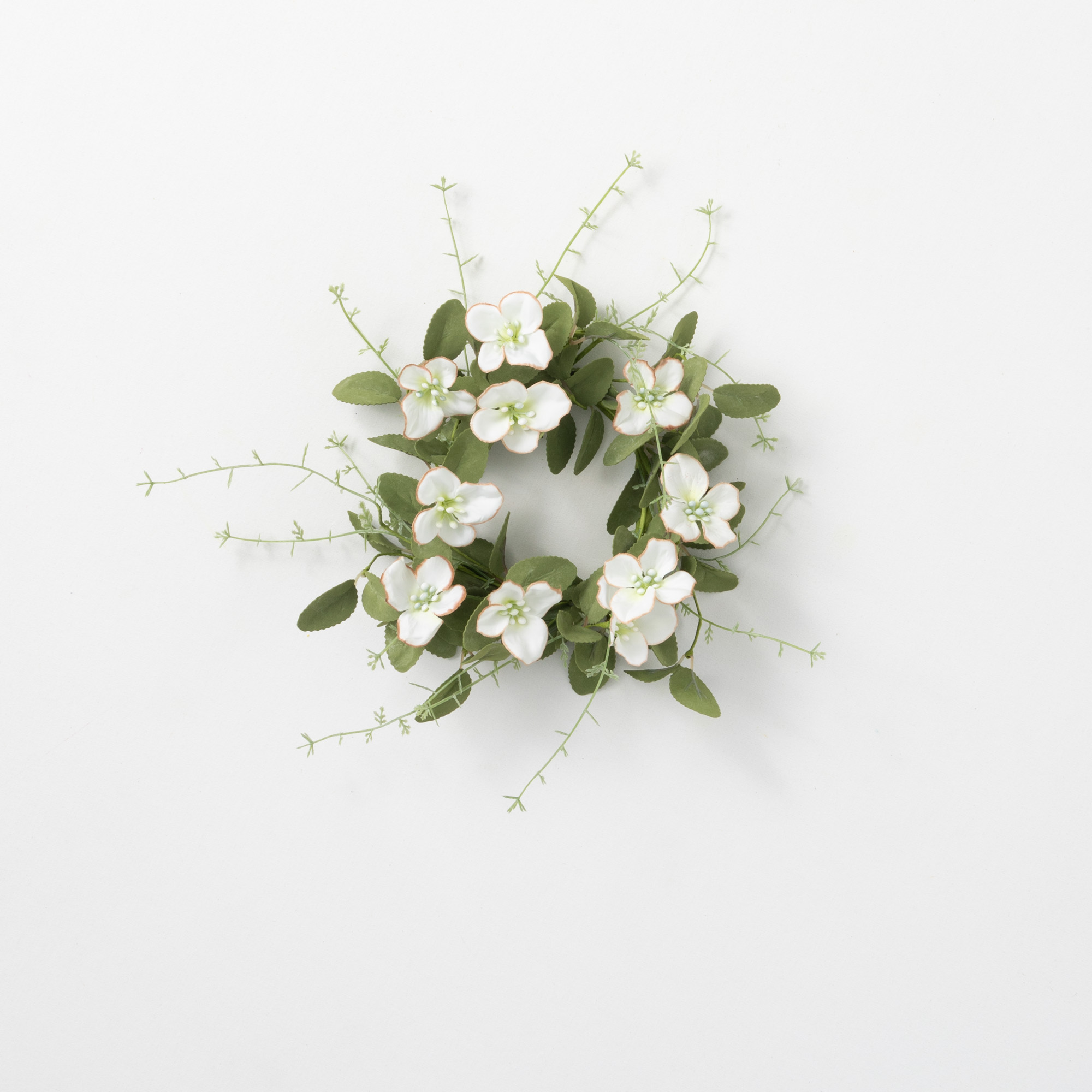 Sullivans Artificial Dogwood Mini Wreath 11"H Green