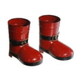 thumbnail image 1 of Red Metal Santa Boots Planter (Set Of 2), 1 of 3