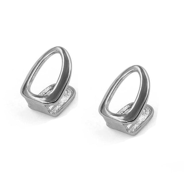 2 uds Unsex Hip Hop parrillas parte inferior/inferior cara abierta colmillos 18K dientes chapados en oro Plata Hugo Tapas de parrillas para dientes bucales