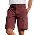 thumbnail image 4 of FRSASU Short Cargo de Randonnée pour Homme Léger à Séchage Rapide Décontracté de Golf Travail Pêche avec Poches à Glissière Bordeaux, 4 of 7
