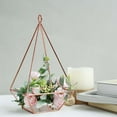 thumbnail image 2 of Efavormart 2 Pack Rose Gold 9.5" Metal Geometric Tealight Candle Holders Geometric Floral Centerpieces, 2 of 11
