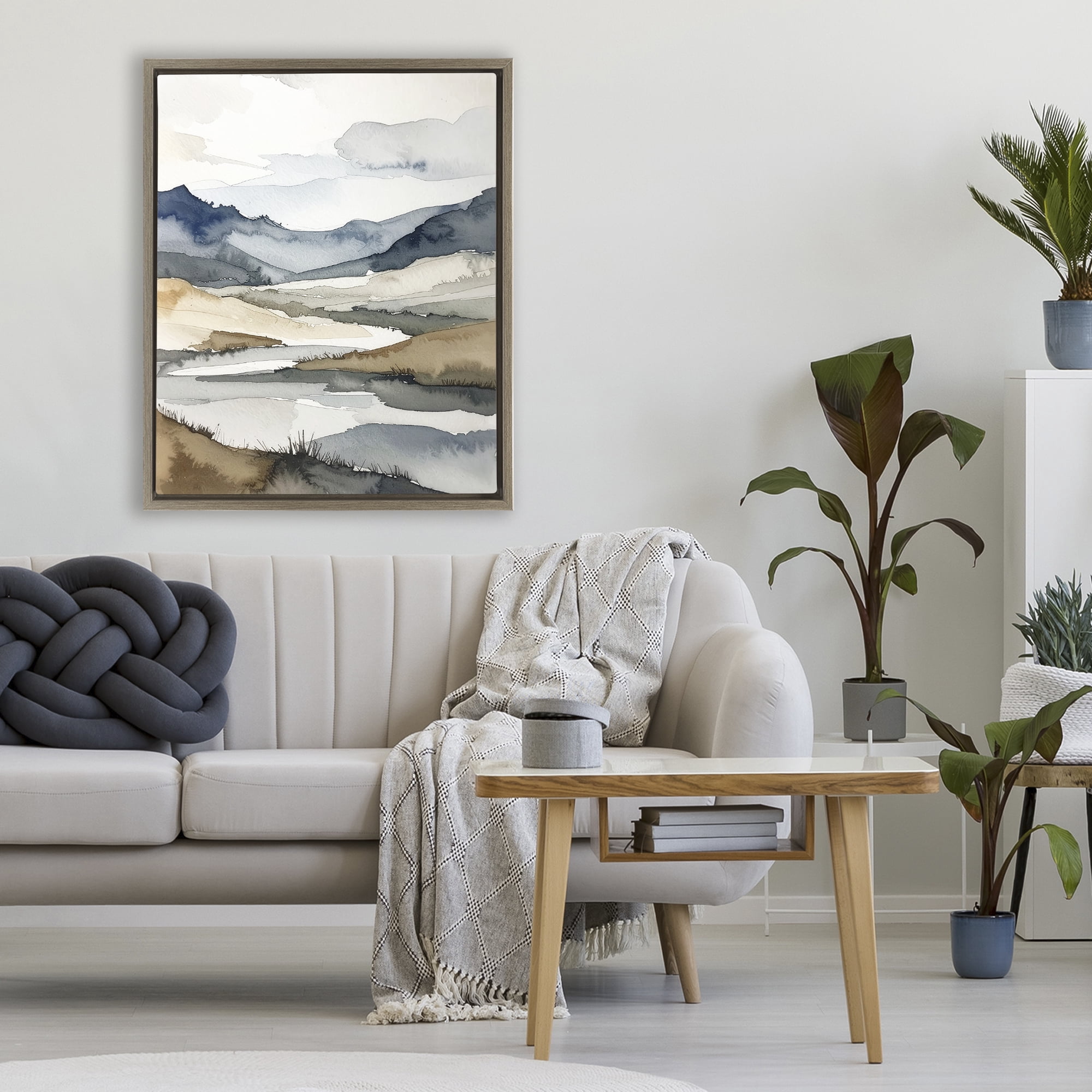 Stupell Industries Flow Of Water River Brown Framed Floater Canvas Wall Art, design by Alonza Saunders