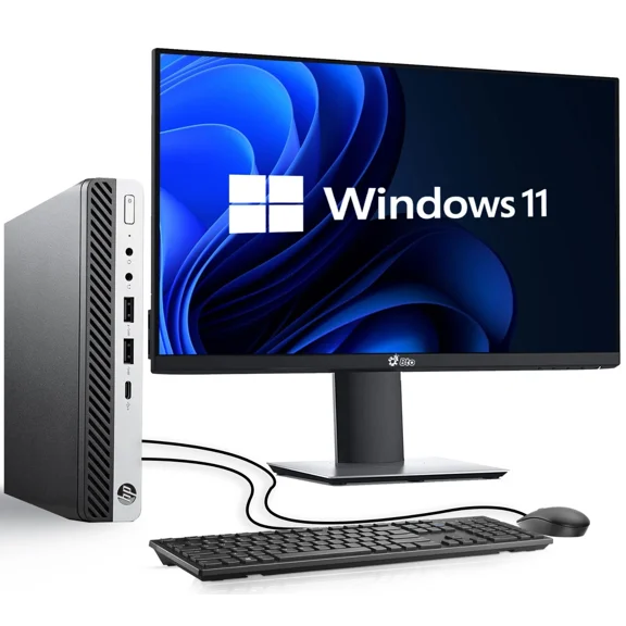 Restored HP 800 G5 Tiny Desktop PC | i5-9th Gen Processor| 8GB DDR4 RAM | 256GB SSD | WIFI | Keyboard & Mouse |19" LED Monitor| Windows 11 Pro Computers Desktop (Refurbished)
