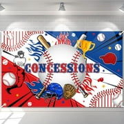 Baseball Party Decorations Banner for Boys Kids Teens Baseball Concessions Banner Baseball Sports Themed Holiday Party Supplies 70.8 x 47.2 Inch