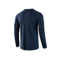 thumbnail image 3 of hirigin Men's Spring Autumn Casual T-shirt Solid Color Long Sleeve Round Neck Button Down Tops, 3 of 4