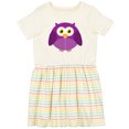thumbnail image 3 of Inktastic Purple Owl Bird Girls Toddler Dress, 3 of 5