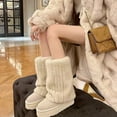 thumbnail image 5 of Women Aesthetic Punk Fuzzy Leg Warmer Boot Gaiters Japanese Ribbed Plush Leggings Leg Covers Sleeve Solid Long Socks, 5 of 7