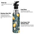thumbnail image 3 of Yayeee 33oz Insulated Water Bottle Double Wall Stainless Steel with Flip Straw Lid, Blue Floral Lemons, 3 of 7