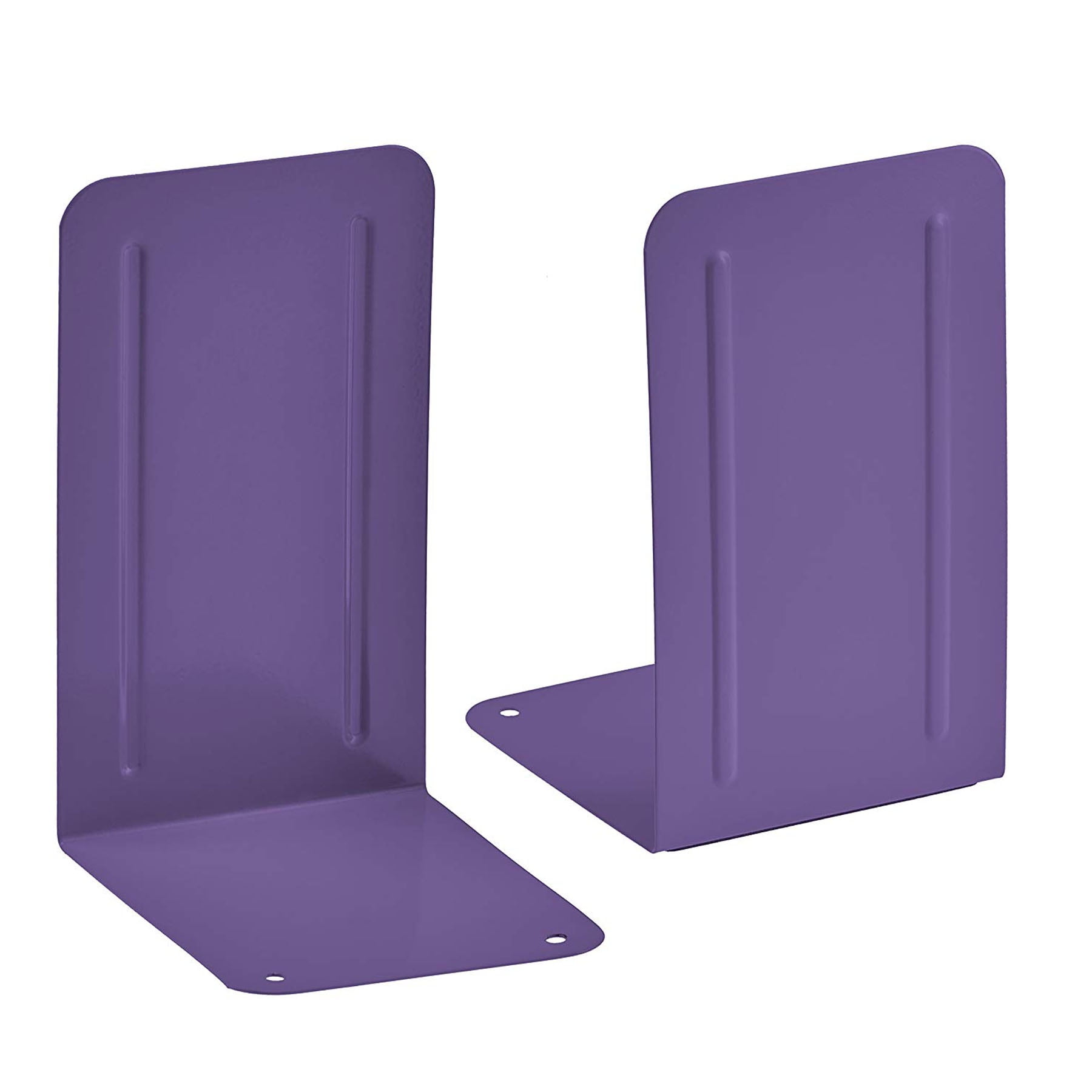 Acrimet Premium Metal Bookends (Heavy Duty) (Purple Color) (1 Pair)