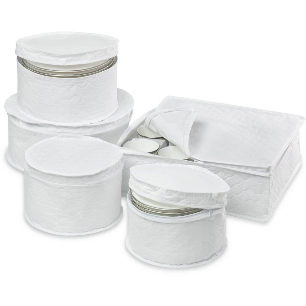 5Piece Dinnerware Storage Set, White