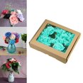 thumbnail image 4 of Flores de rosas falsas, decoración suave, adecuada para pasteles, flores, fiestas, regalos, accesorios Azul claro, 4 of 9