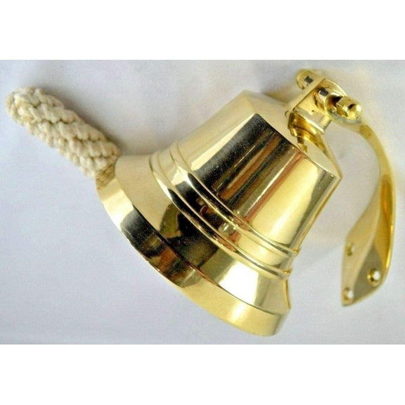 Crafts International 5 Inch Nautical Brass Vintage Wall Mounted Ship Bell 5Inch