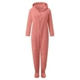 thumbnail image 4 of Kids Onesie Jumpsuit Girls Warm Sherpa Lined Romper One Piece Zipper Hooded Cute Playsuit Sleep Wear, 4 of 4
