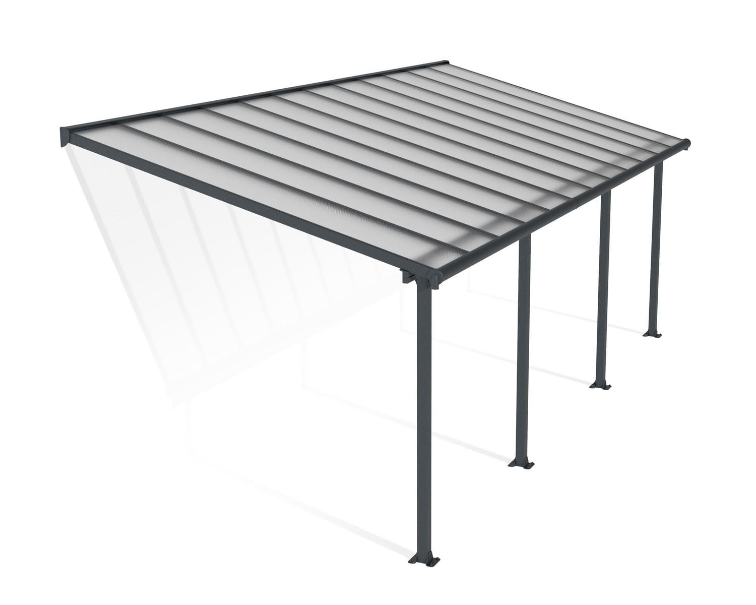 CANOPIA by PALRAM Housse de patio en aluminium Olympia, 10 pi x 24 pi, gris