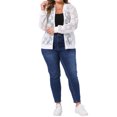 thumbnail image 2 of Agnes Orinda Women's Plus Size Jacke Floral Lace Sheer Long Sleeve Zip Up Lightweight Baseball Jackets 4X White, 2 of 6