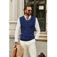 thumbnail image 3 of COOFANDY Men's Sweater Vest V Neck Sleeveless Sweater Slim Fit Casual Knitted Vest Sweaters, 3 of 6