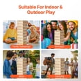 thumbnail image 5 of Tumbling Timber 54 Blocks Wooden Stacking Game with Storage Crate Indoor Outdoor Family Fun, 5 of 6