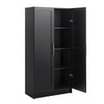 thumbnail image 5 of Prepac Elite Accent Cabinet with Panel Doors, Black Storage Cabinet, Bathroom Cabinet, Pantry Cabinet with 3 Shelves 16.75" D x 32" W x 65" H, BSCR-1001-1, 5 of 11