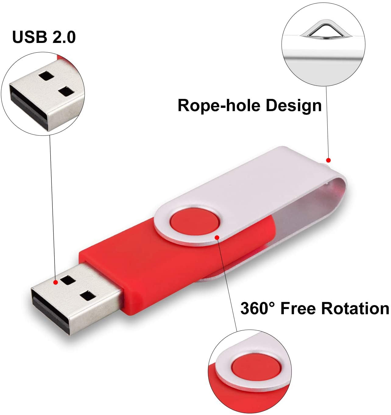 2GB 50 Pack, USB2.0 PenDrive Gig Stick Memory Stick Pendrive 2GB Bulk Thumb Drives Pack (50 PCS 2GB, Red)