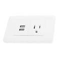 thumbnail image 2 of Placa Universal Sanelec Doble USB y contacto, color Blanco, 2 of 4