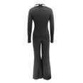 thumbnail image 5 of sususu Jumpsuits for Women Dressy Casual Lapel Deep V Neck Long Sleeve Jumpsuit Rompers with Belt Elegant Solid Color Onesie ,Black,M, 5 of 5