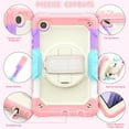 thumbnail image 3 of TOP SHE Case for 2021 Samsung Tab A7 Lite 8.7", Galaxy Tab A7 Lite 8.7 Inch Case (SM-T220/T225) - Shockproof Rugged Cute Case with Screen Protector/ Kickstand/ Hand/Shoulder Strap (Colorful Pink), 3 of 7